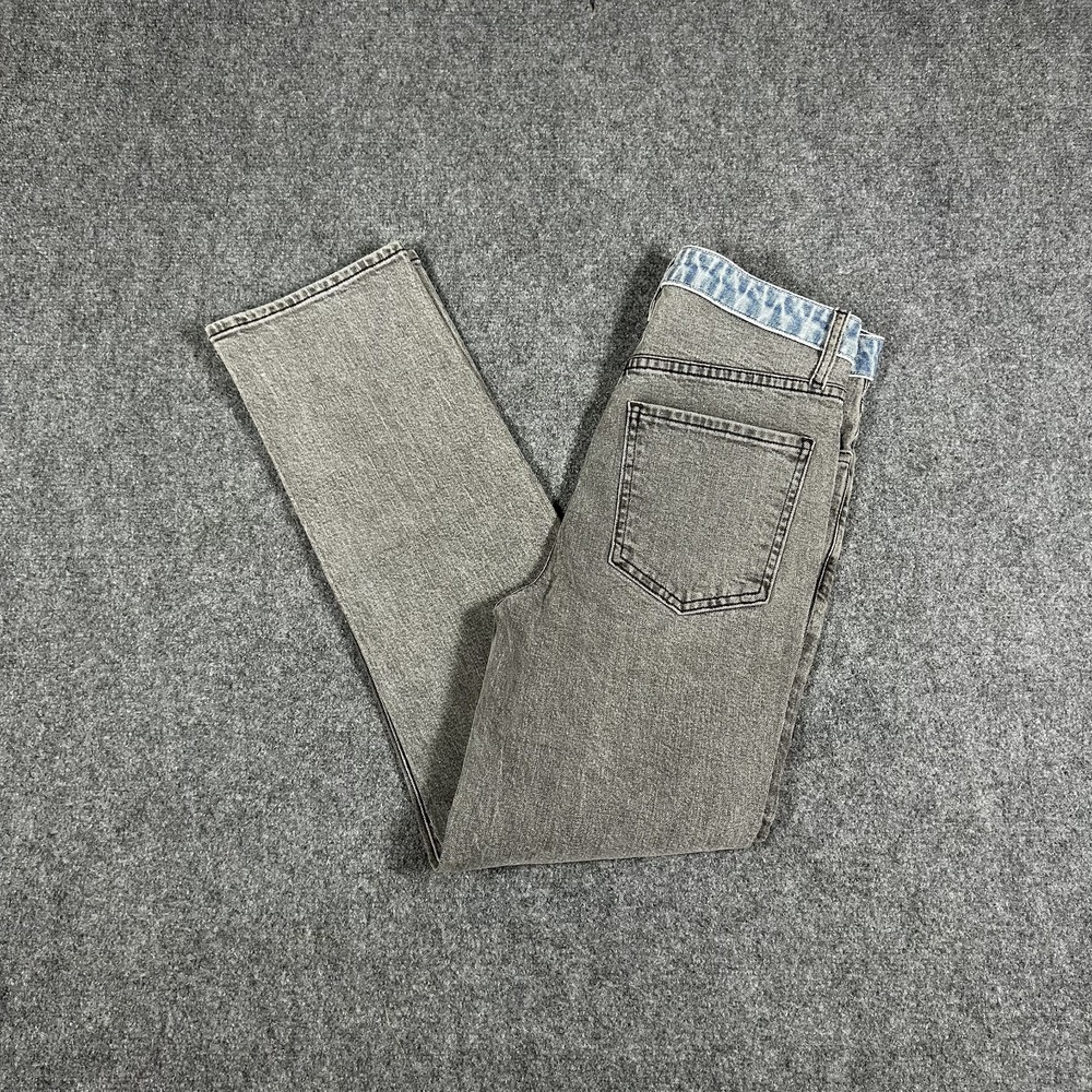 LE JEAN Straight-Leg High-Rise  Denim Jeans In Gray- Women's Size 26 #3463